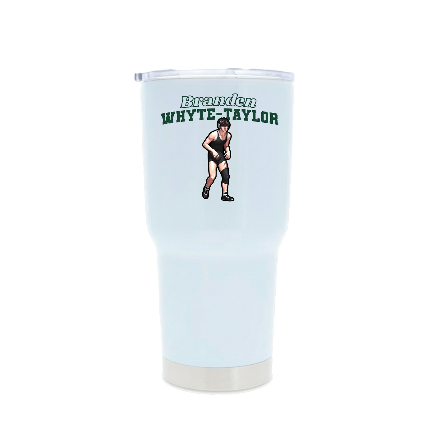 30oz Stainless Steel Tumbler — Name Arch in White