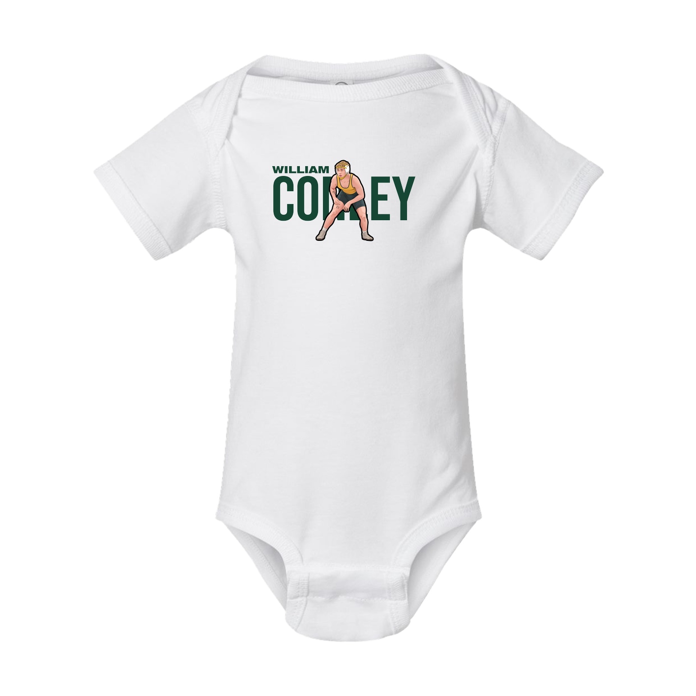 Baby Onesie — Player Name in White