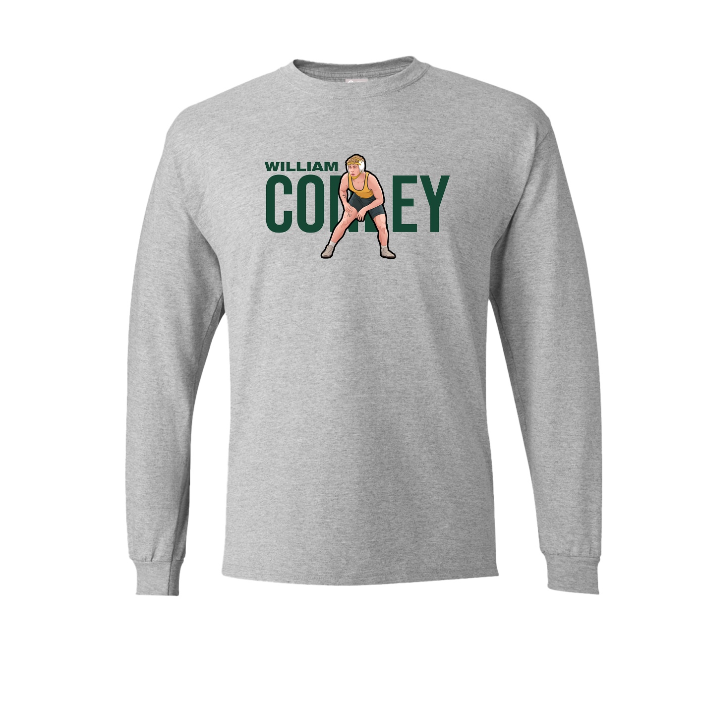 Long Sleeve Tee — Player Name in Grey