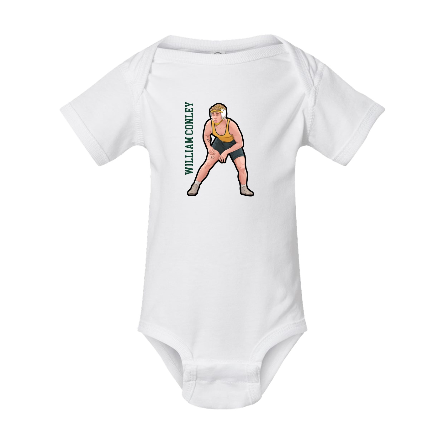 Baby Onesie — Name Vertical in White