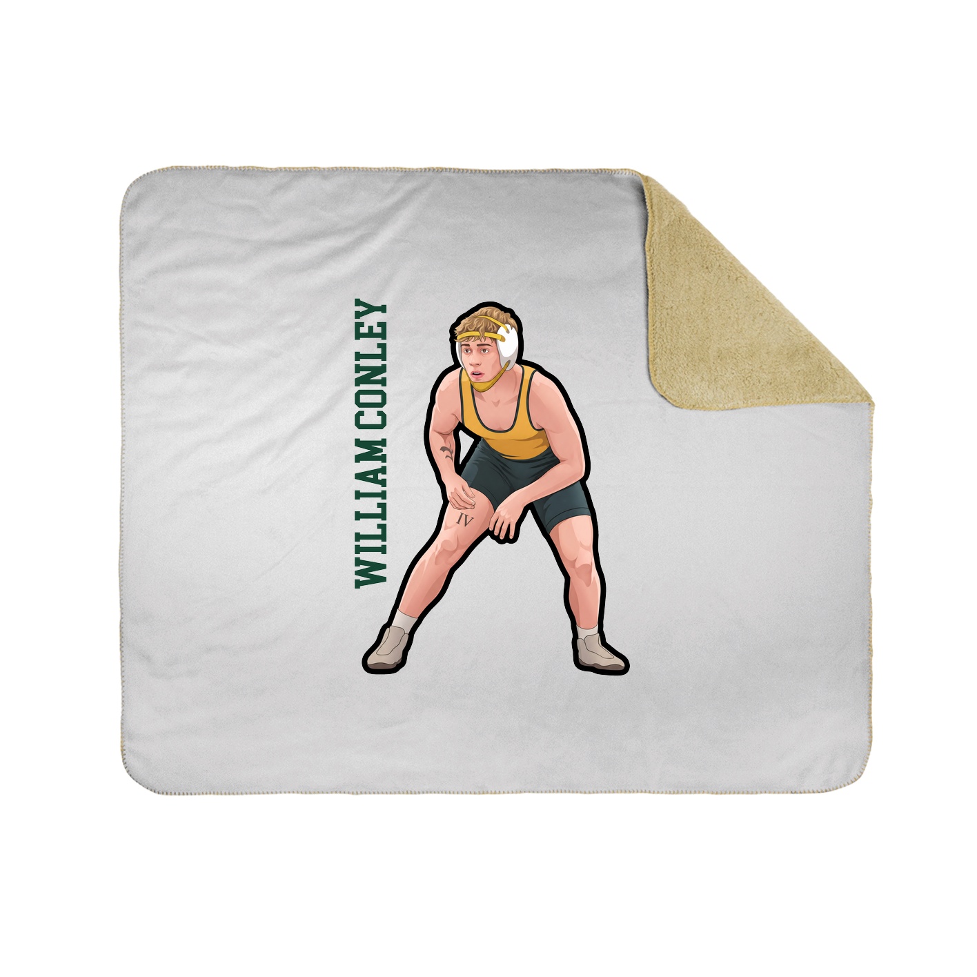Throw Blanket — Name Vertical in White