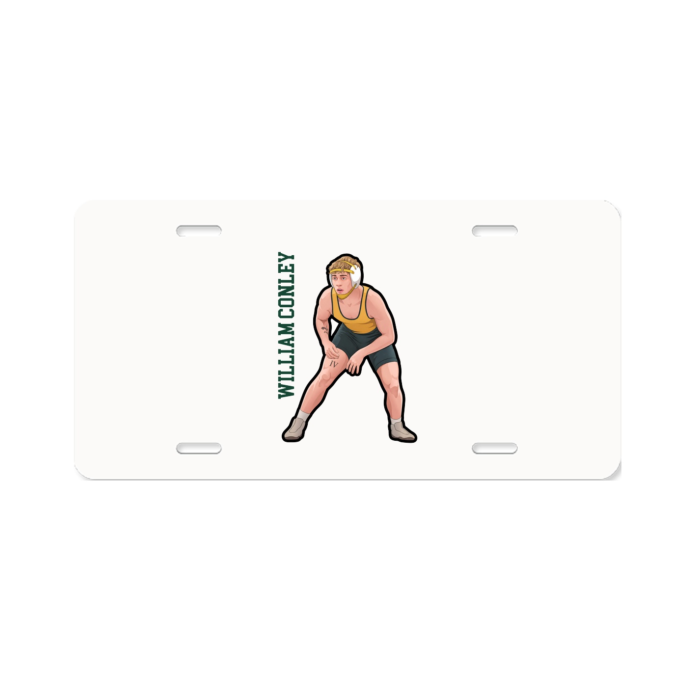 License Plate — Name Vertical in Classic
