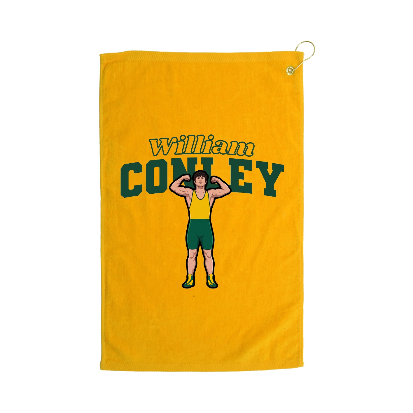 Golf Towel — Name Arch in Gold