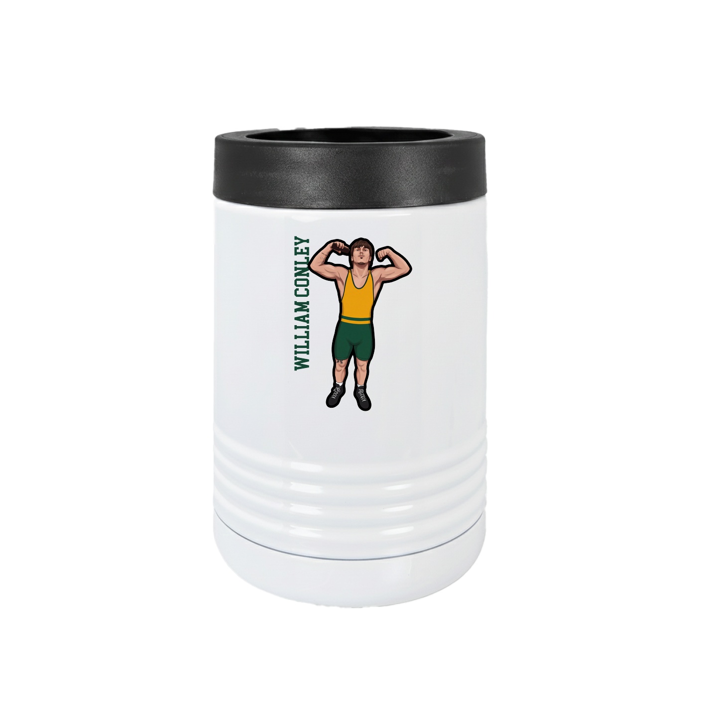 Beverage Holder — Name Vertical in White