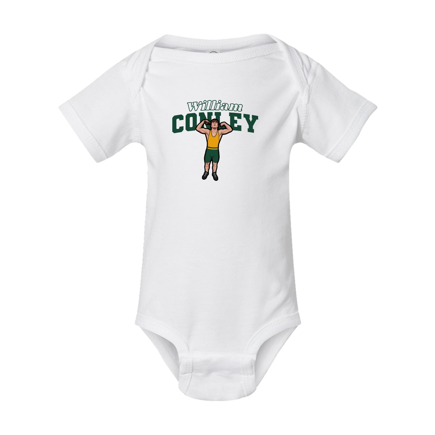 Baby Onesie — Name Arch in White