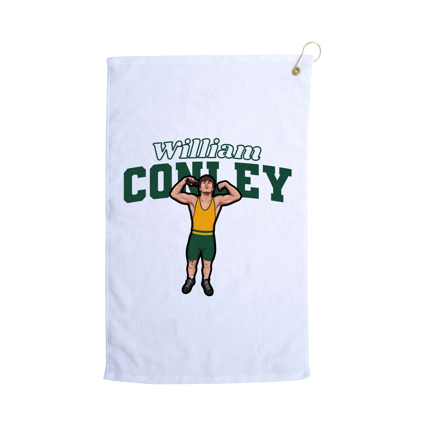 Golf Towel — Name Arch in White