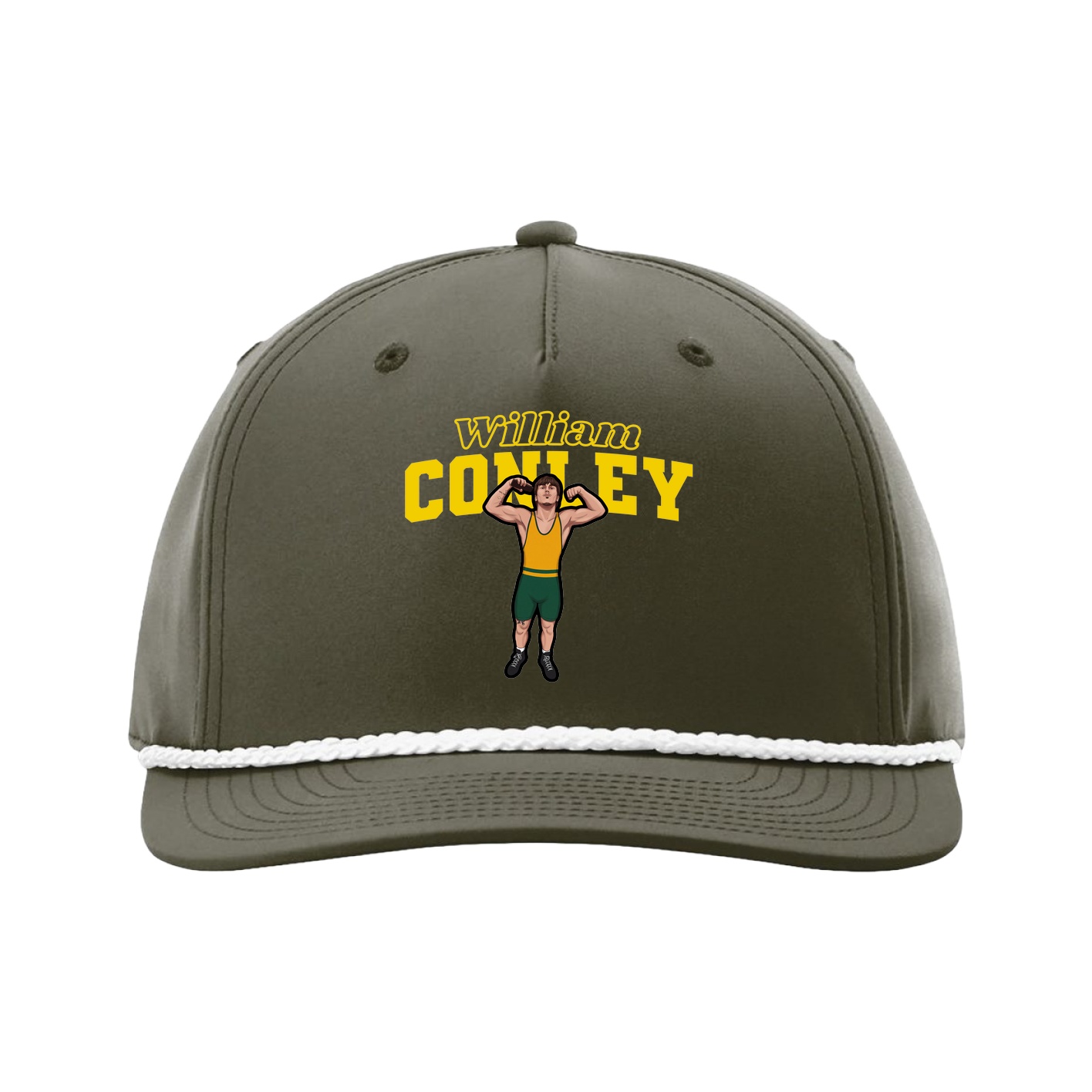 Five-Panel Classic Rope Cap — Name Arch in Green
