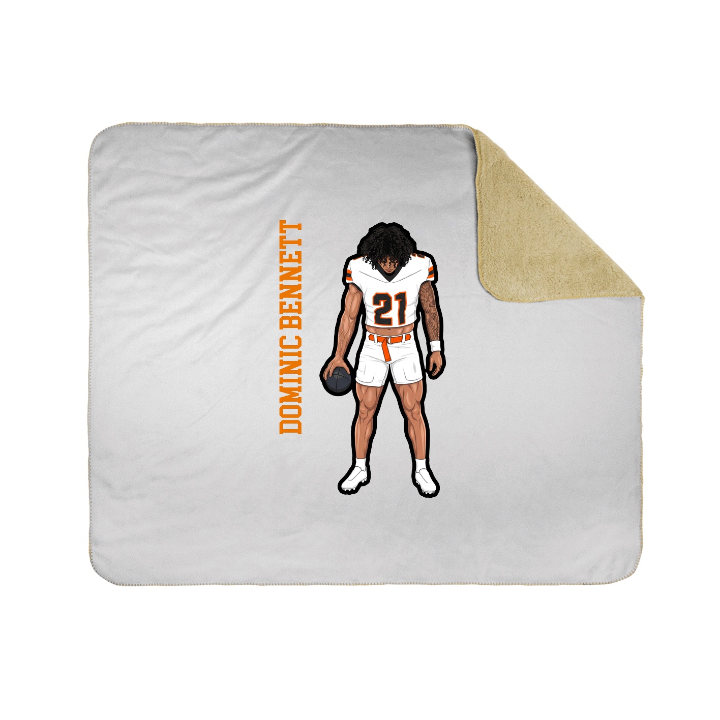 Throw Blanket — Name Vertical in White
