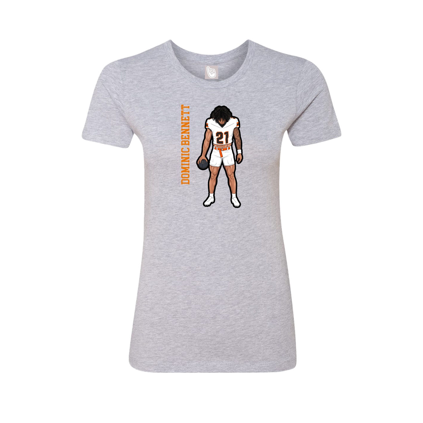 Womens Tee — Name Vertical in Grey