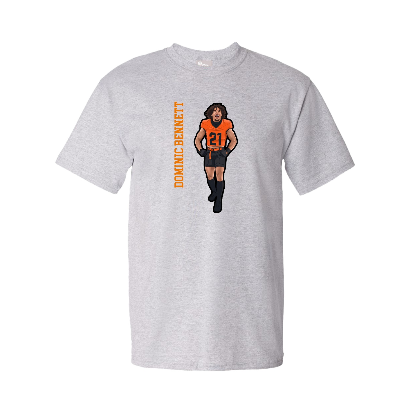 Youth Tee — Name Vertical in Grey