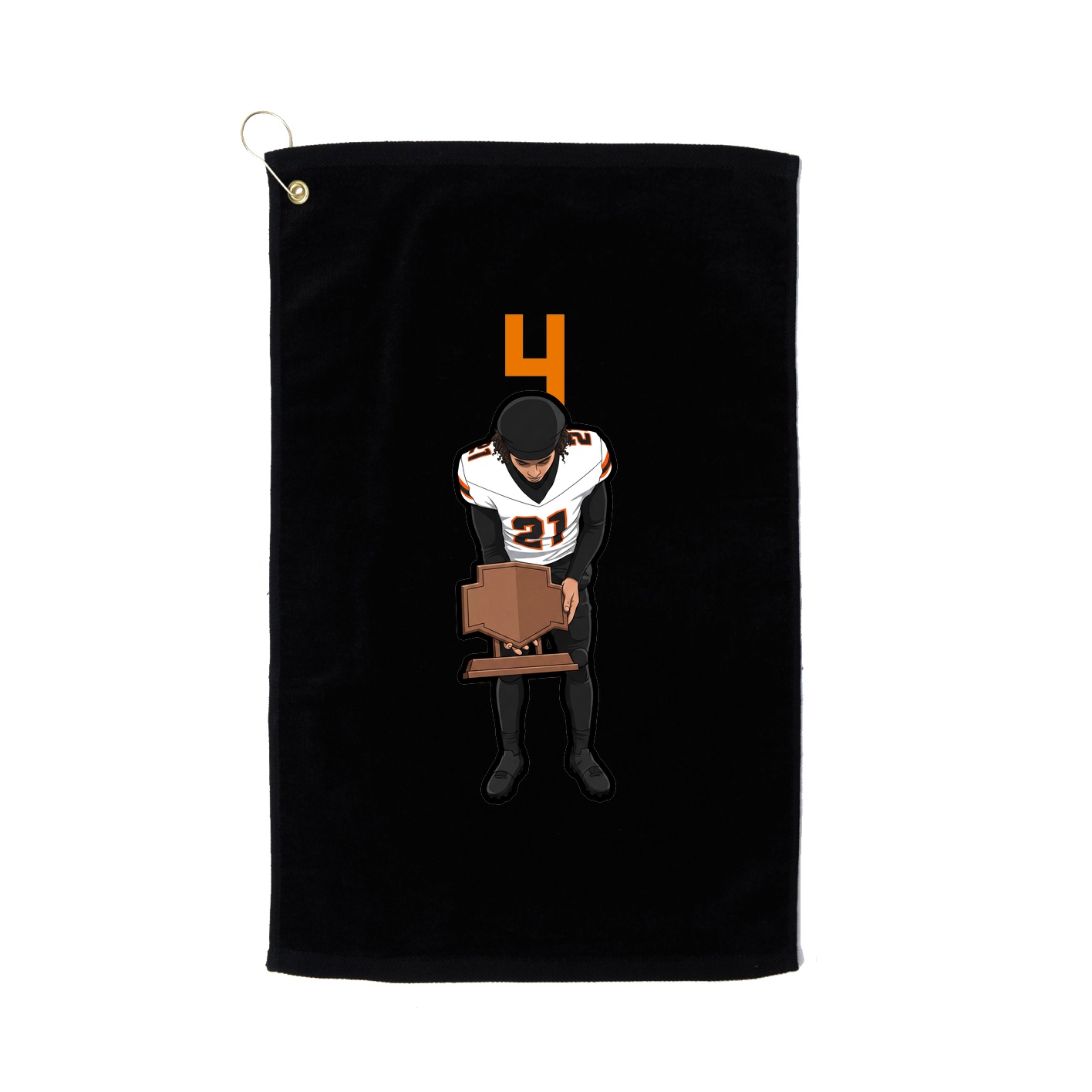 Golf Towel — Number Top in Black