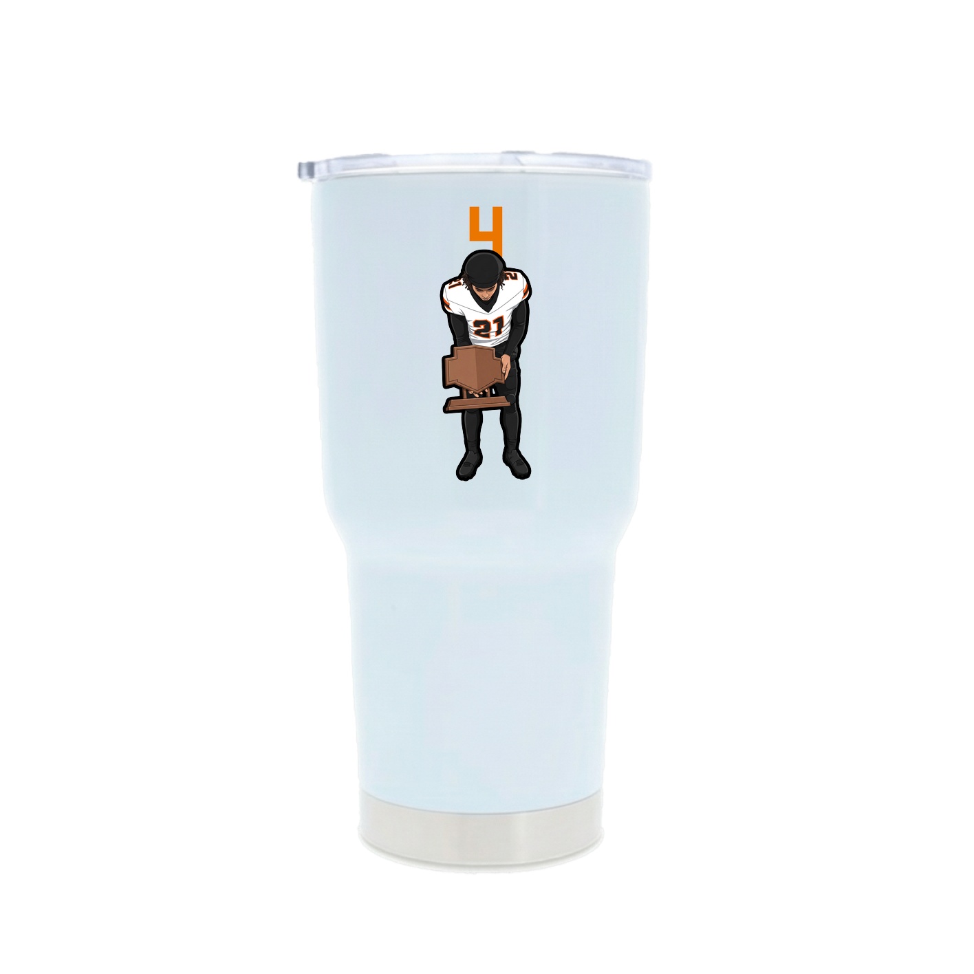 30oz Stainless Steel Tumbler — Number Top in White