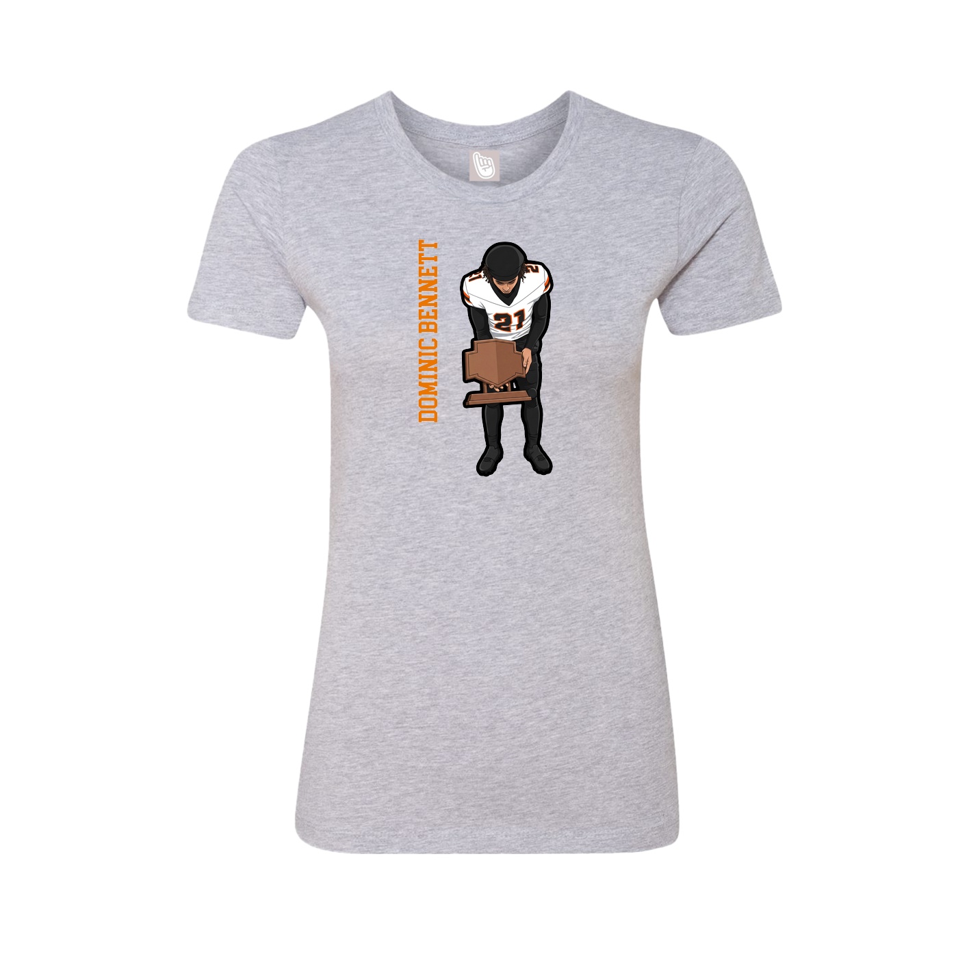 Womens Tee — Name Vertical in Grey