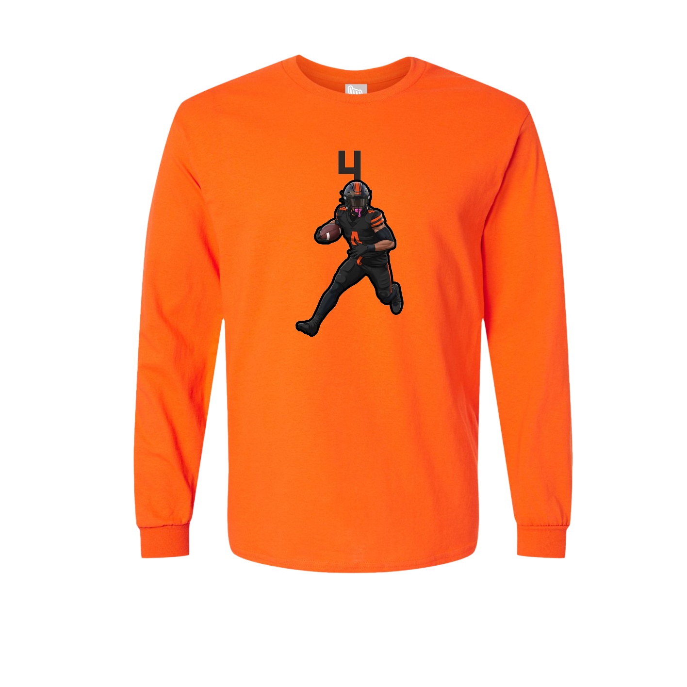 Long Sleeve Tee — Number Top in Orange