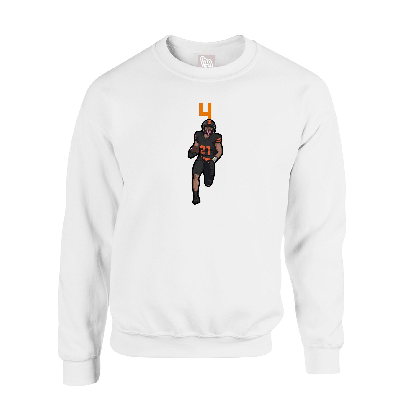 Fleece Crew — Number Top in White
