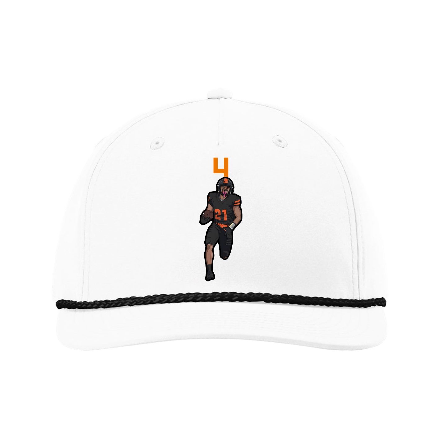 Five-Panel Classic Rope Cap — Number Top in White