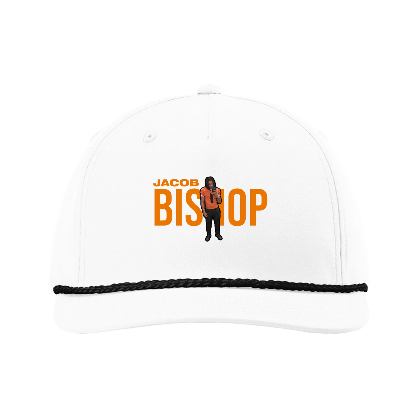 Five-Panel Classic Rope Cap — Player Name in White