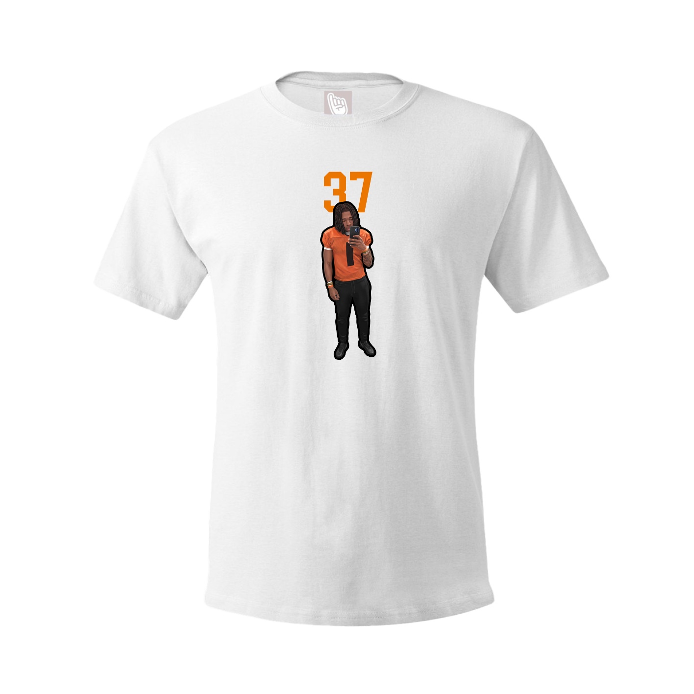 Youth Tee — Number Top in White