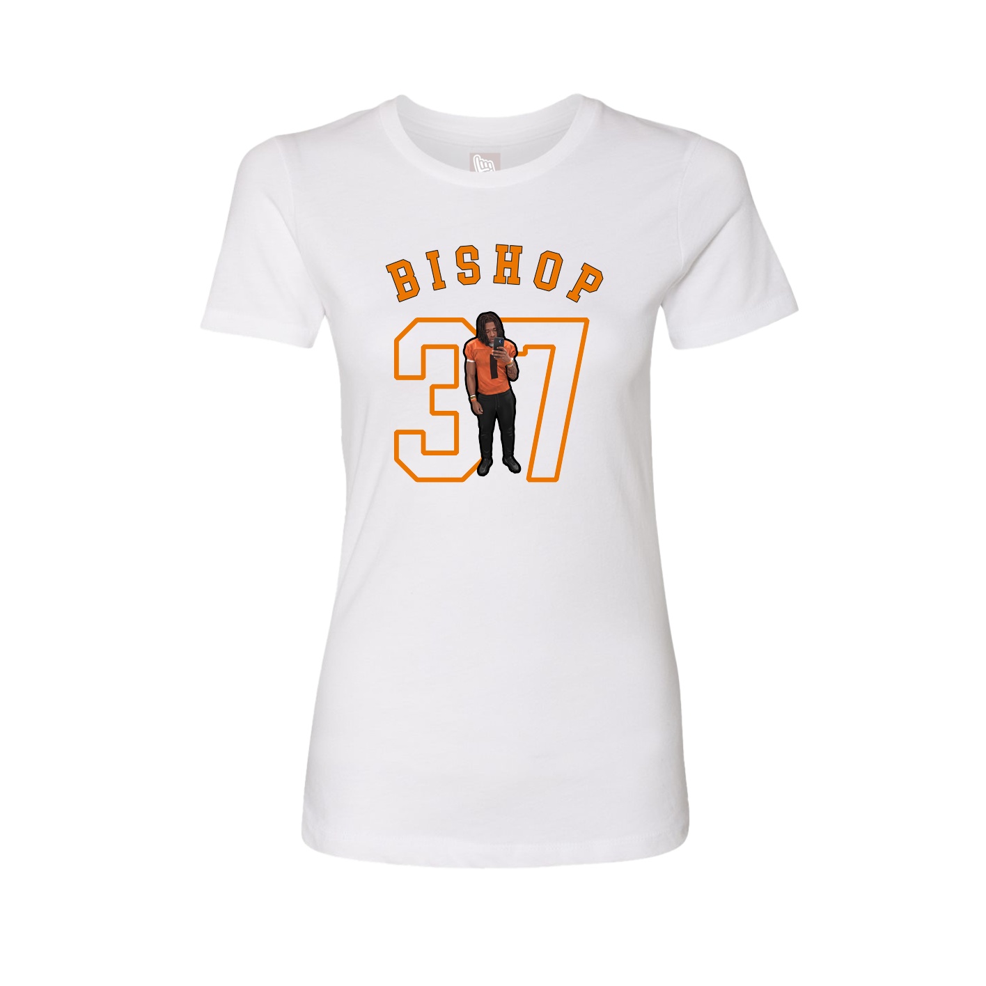 Fitted Women's Tee — Shirsey Arch in White