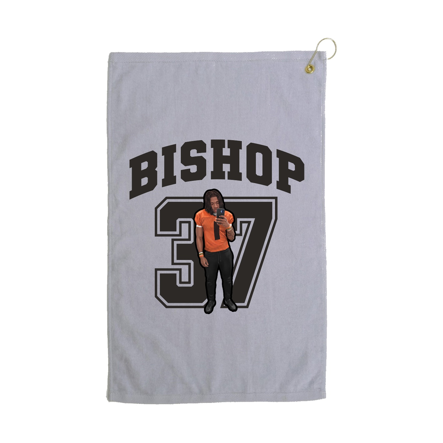 Golf Towel — Number in Grey