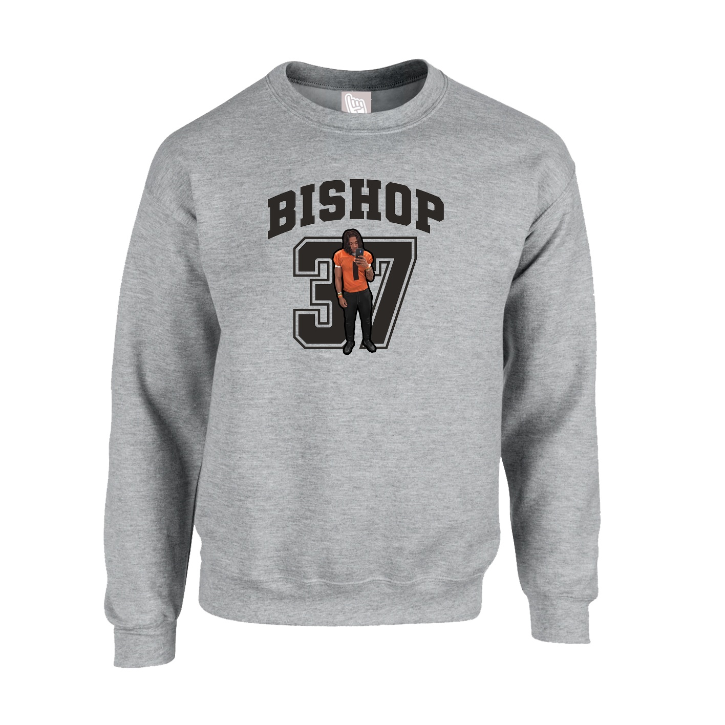 Fleece Crew — Number in Grey