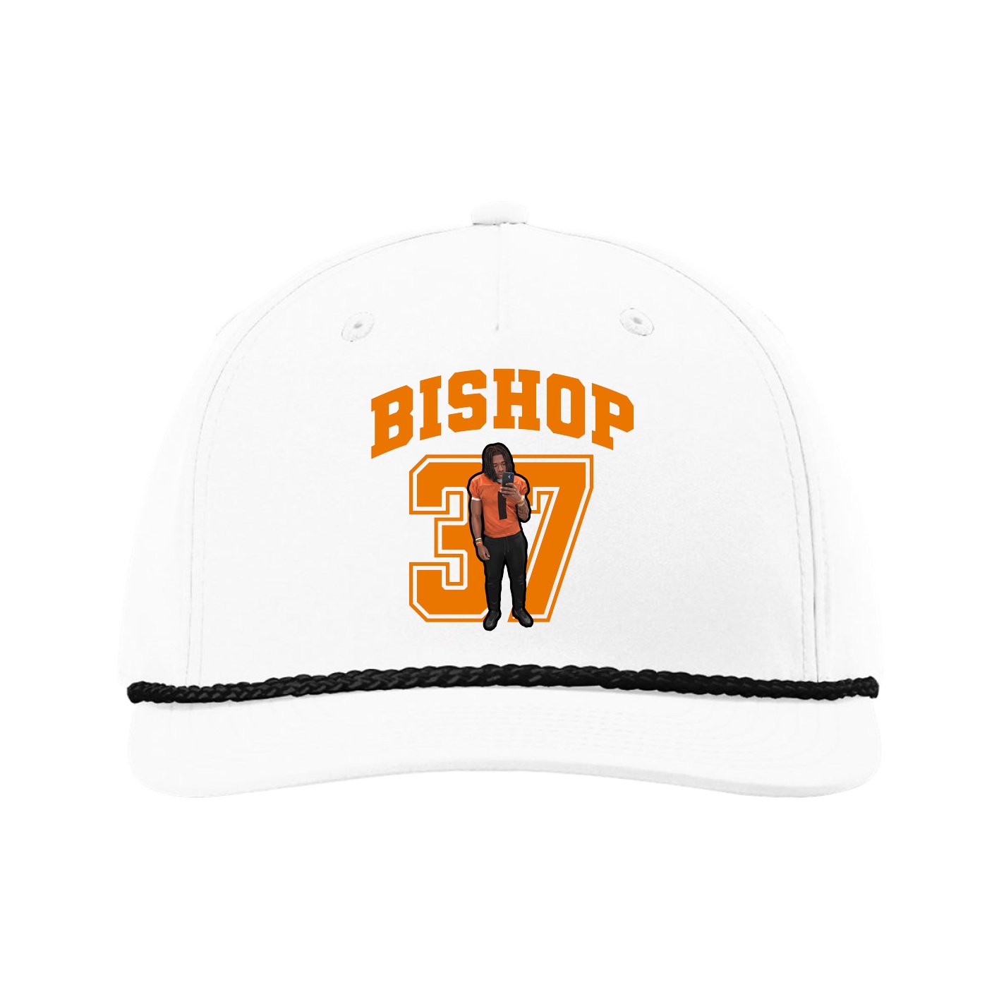Five-Panel Classic Rope Cap — Number in White