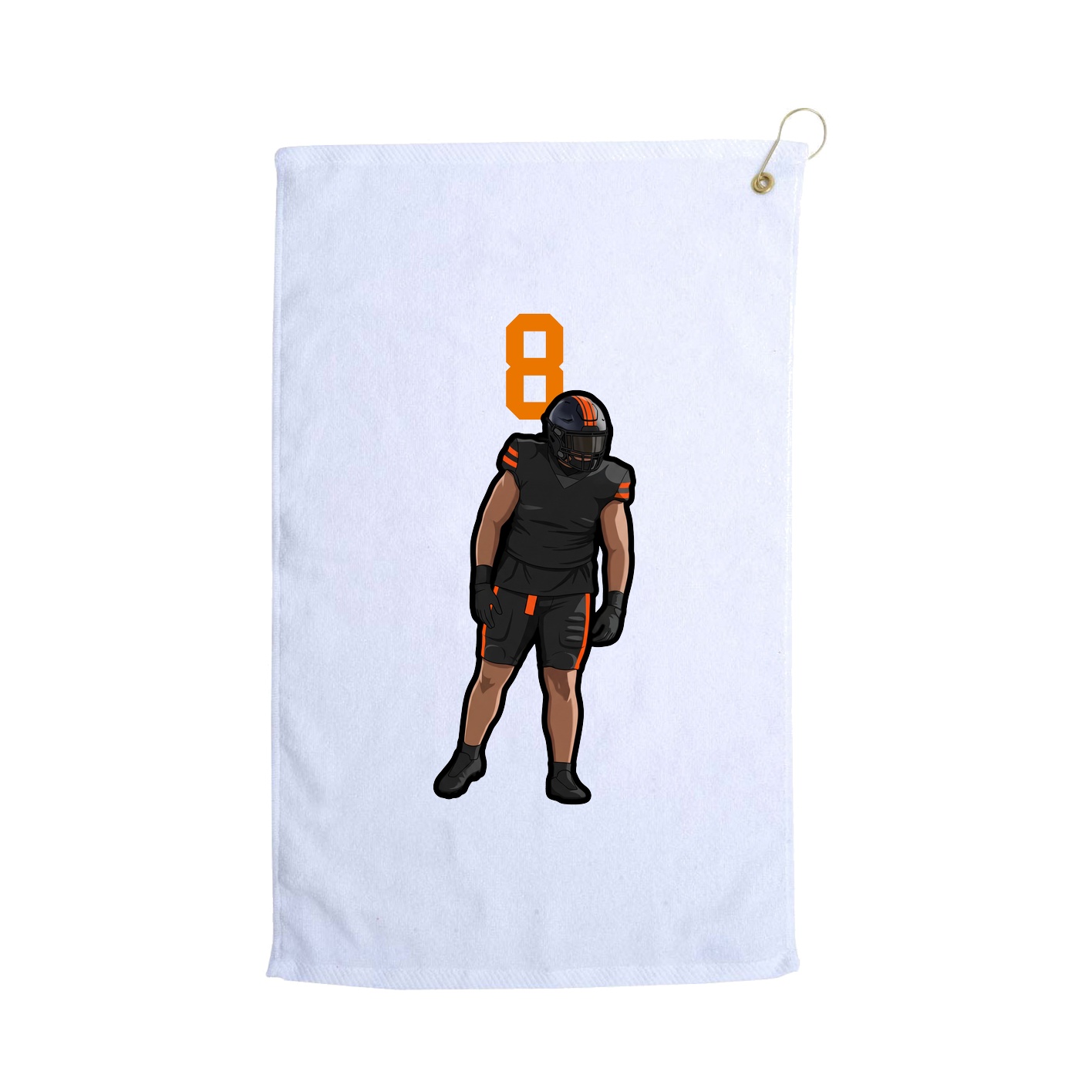 Golf Towel — Number Top in White