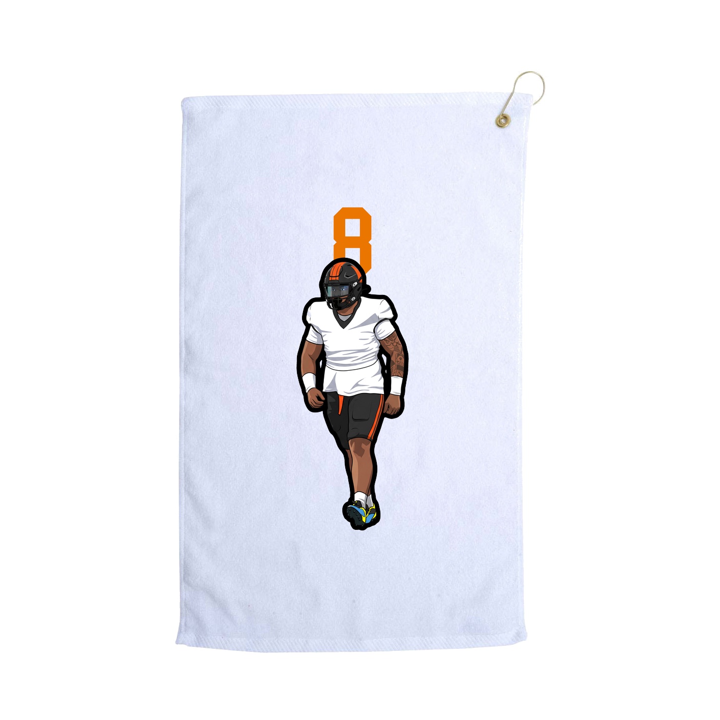 Golf Towel — Number Top in White