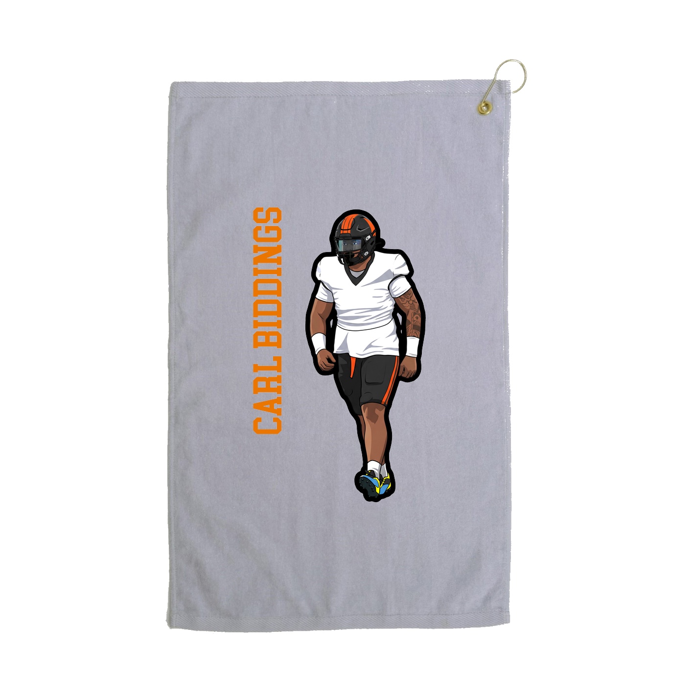 Golf Towel — Name Vertical in Grey