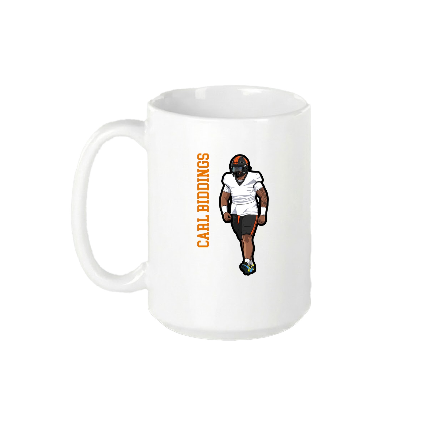 15oz Coffee Mug — Name Vertical in White