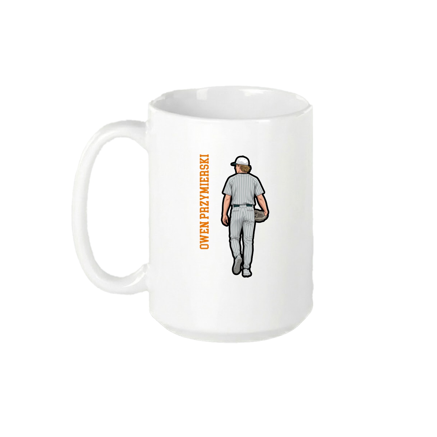 15oz Coffee Mug — Name Vertical in White