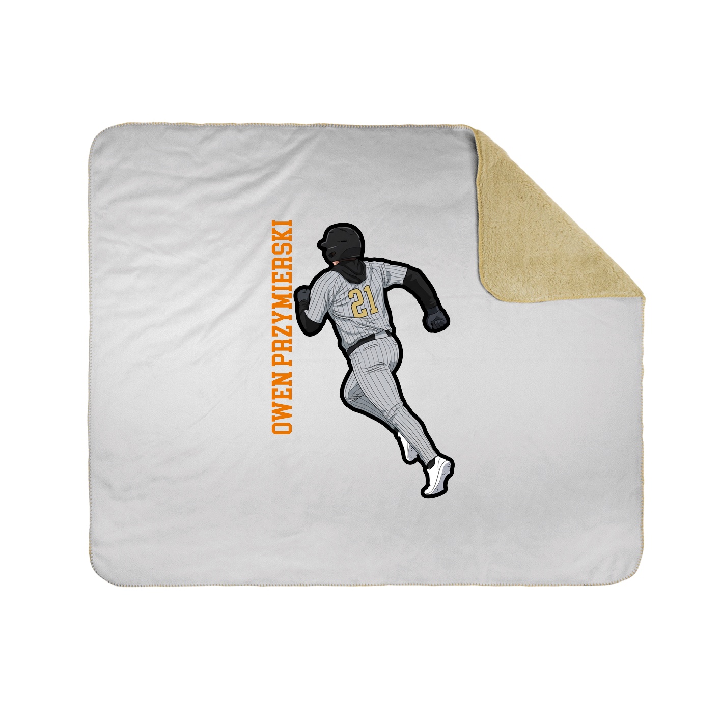Throw Blanket — Name Vertical in White