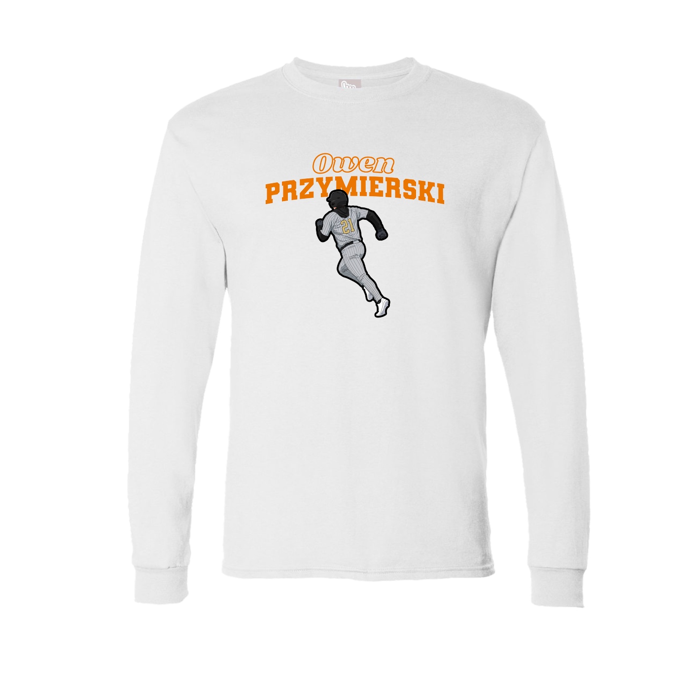 Long Sleeve Tee — Name Arch in White