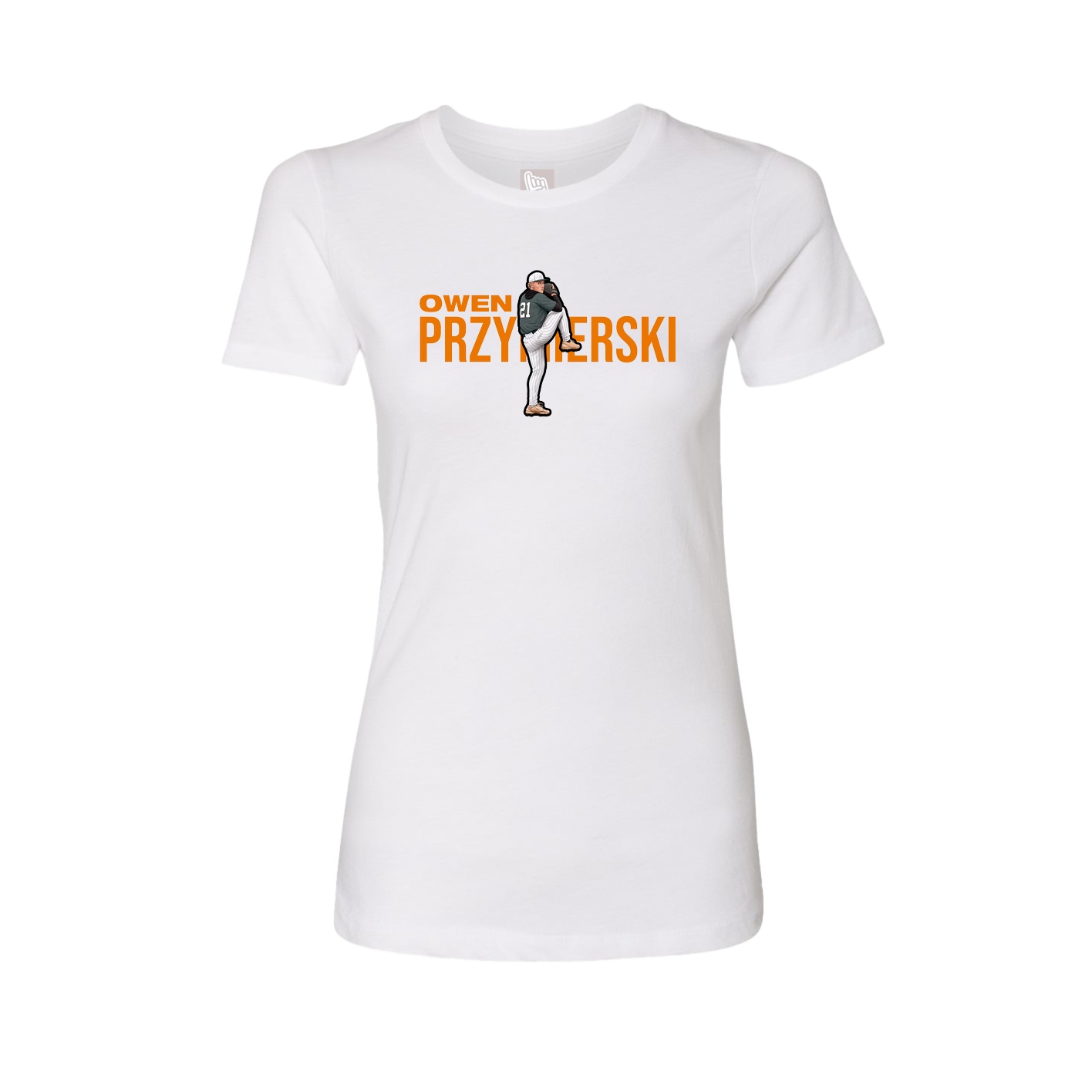 Fitted Women's Tee — Player Name in White