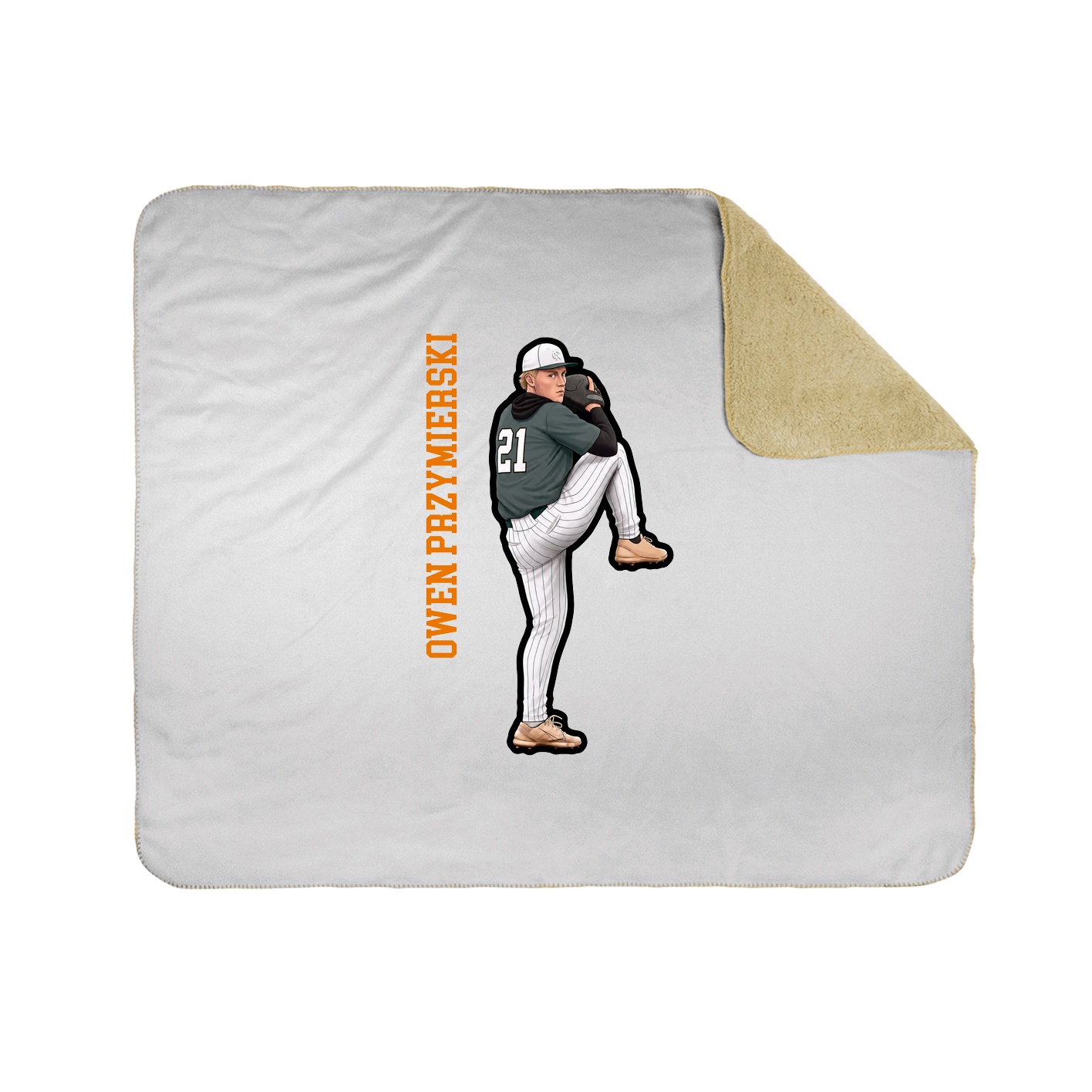 Throw Blanket — Name Vertical in White