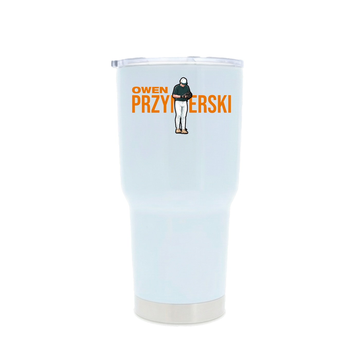 30oz Stainless Steel Tumbler — Player Name in White
