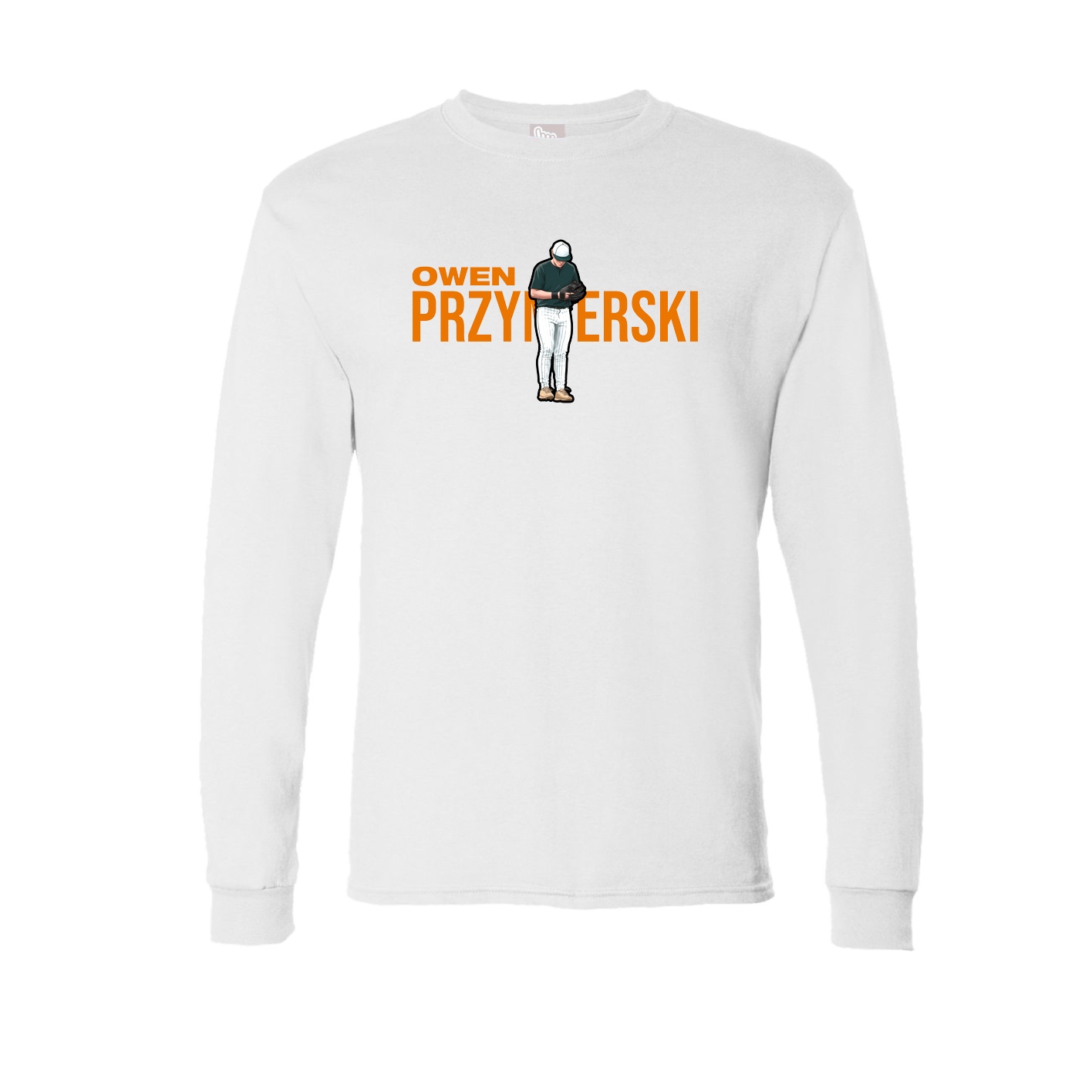 Long Sleeve Tee — Player Name in White
