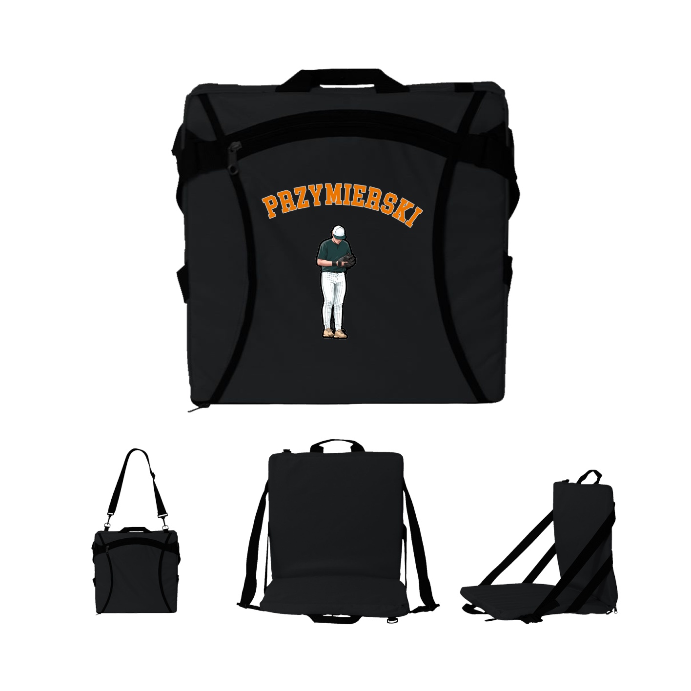 Folding Stadium Seat — Shirsey Arch in Black