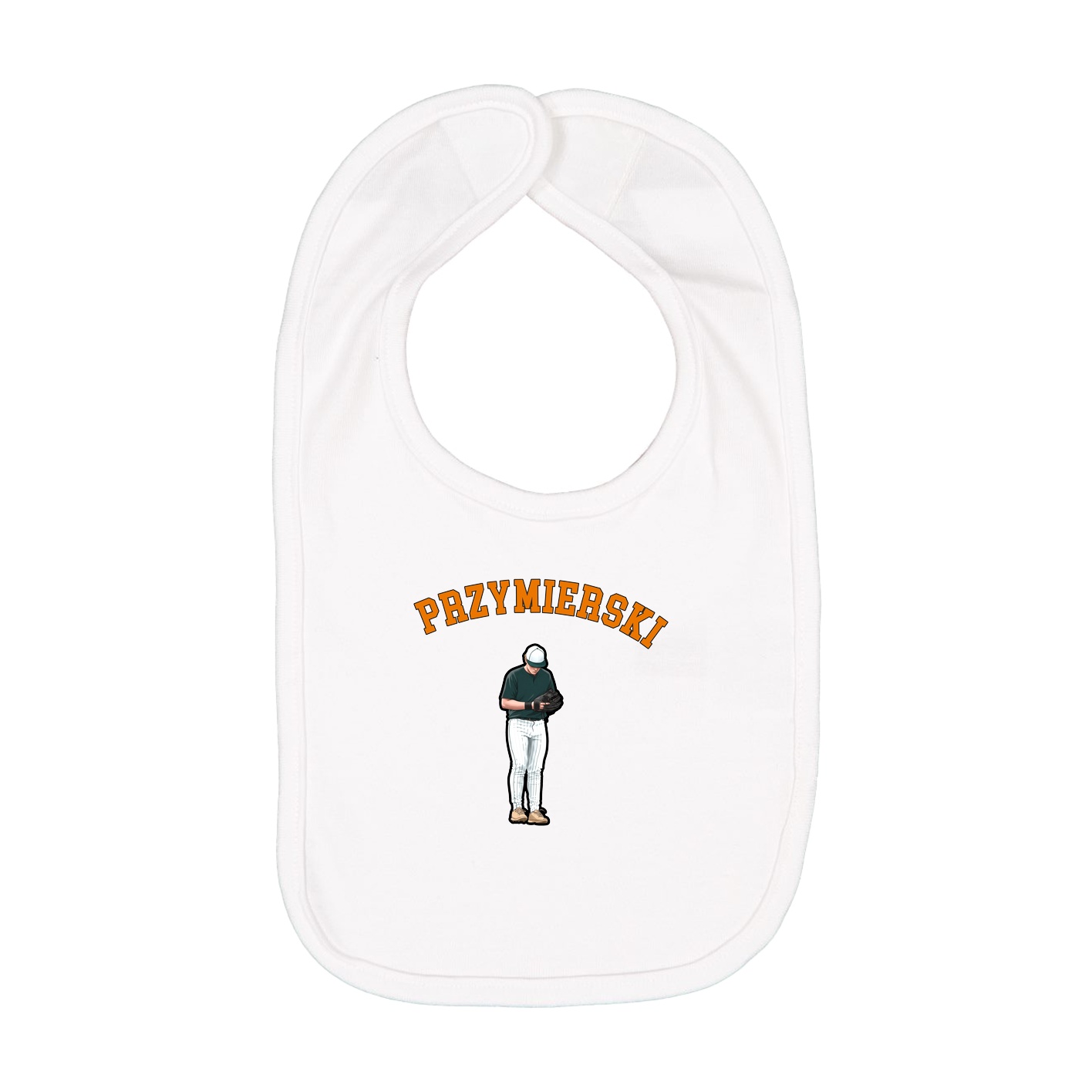 Infant Bib — Shirsey Arch in White