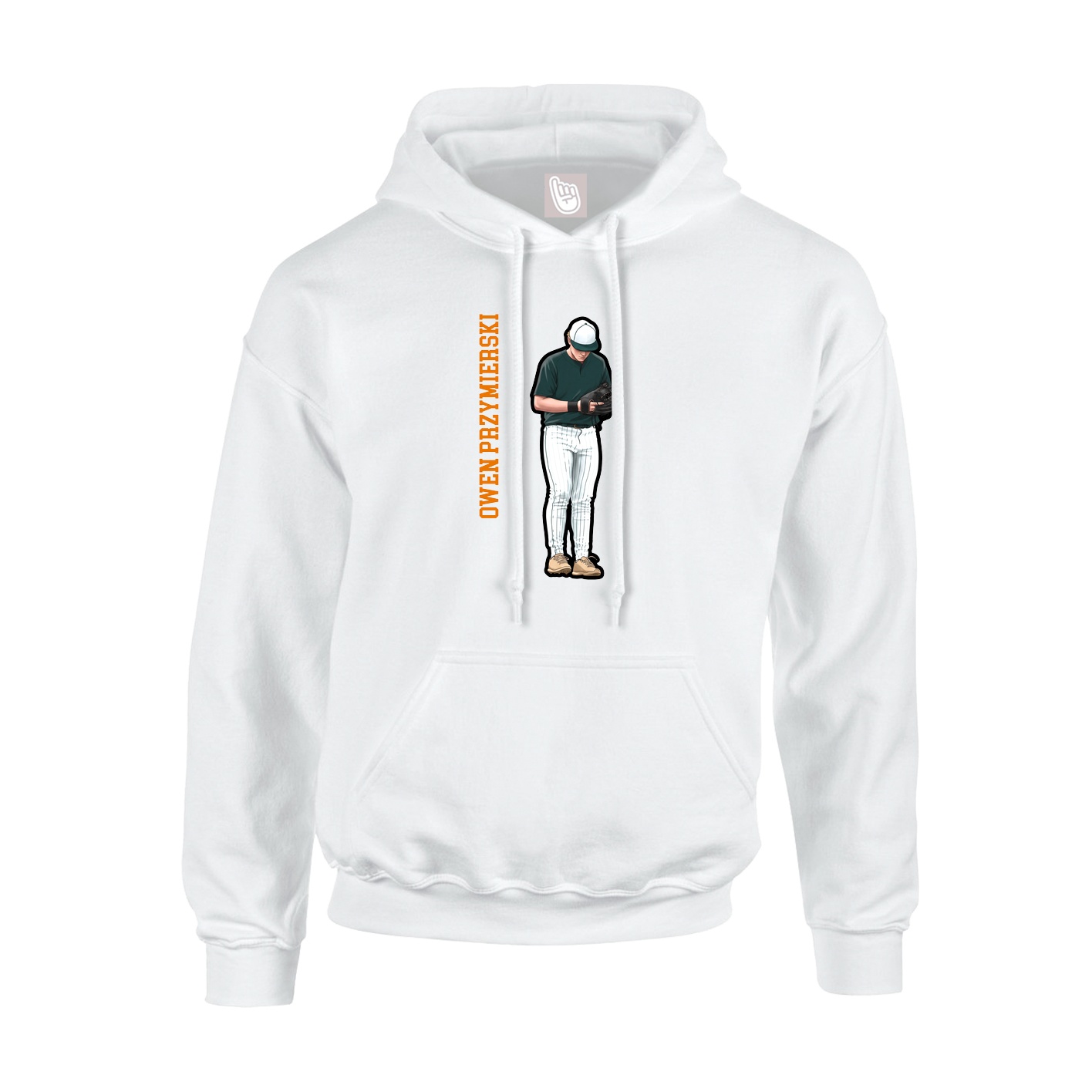 Hoodie — Name Vertical in White