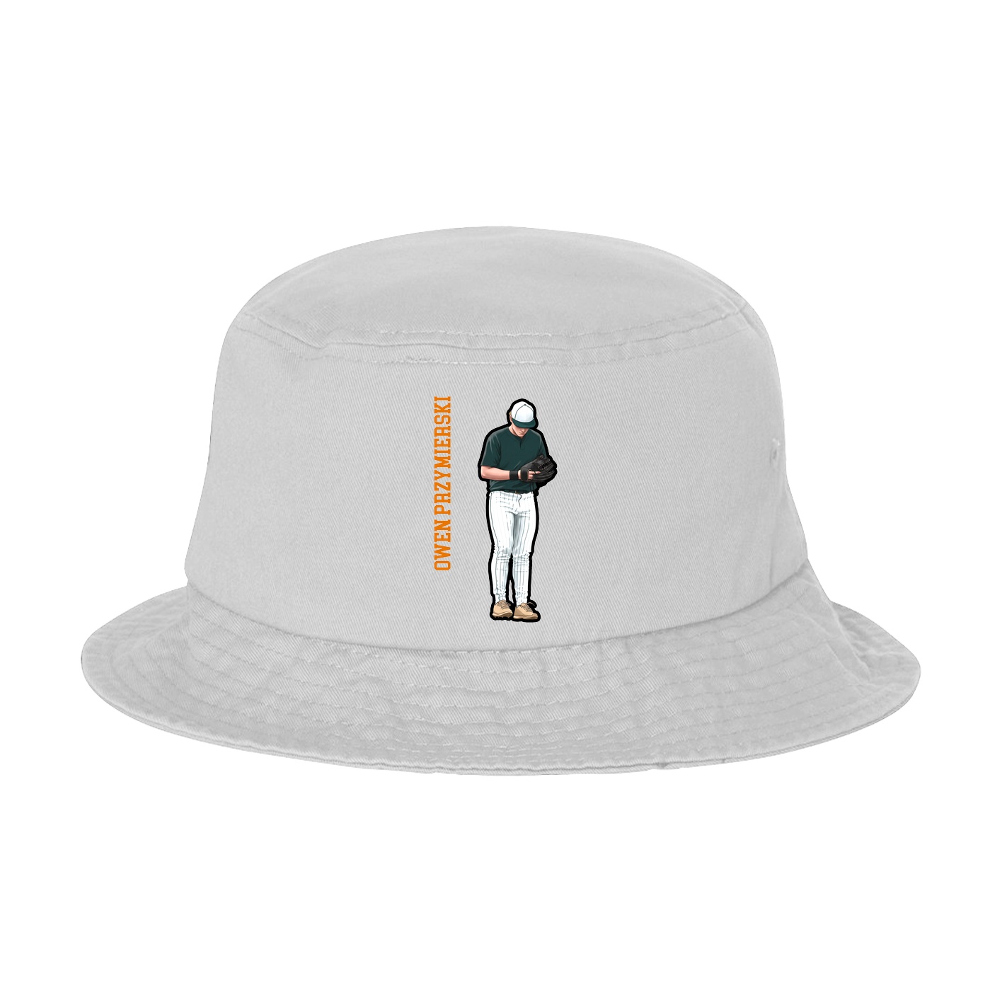 Bucket Cap — Name Vertical in White