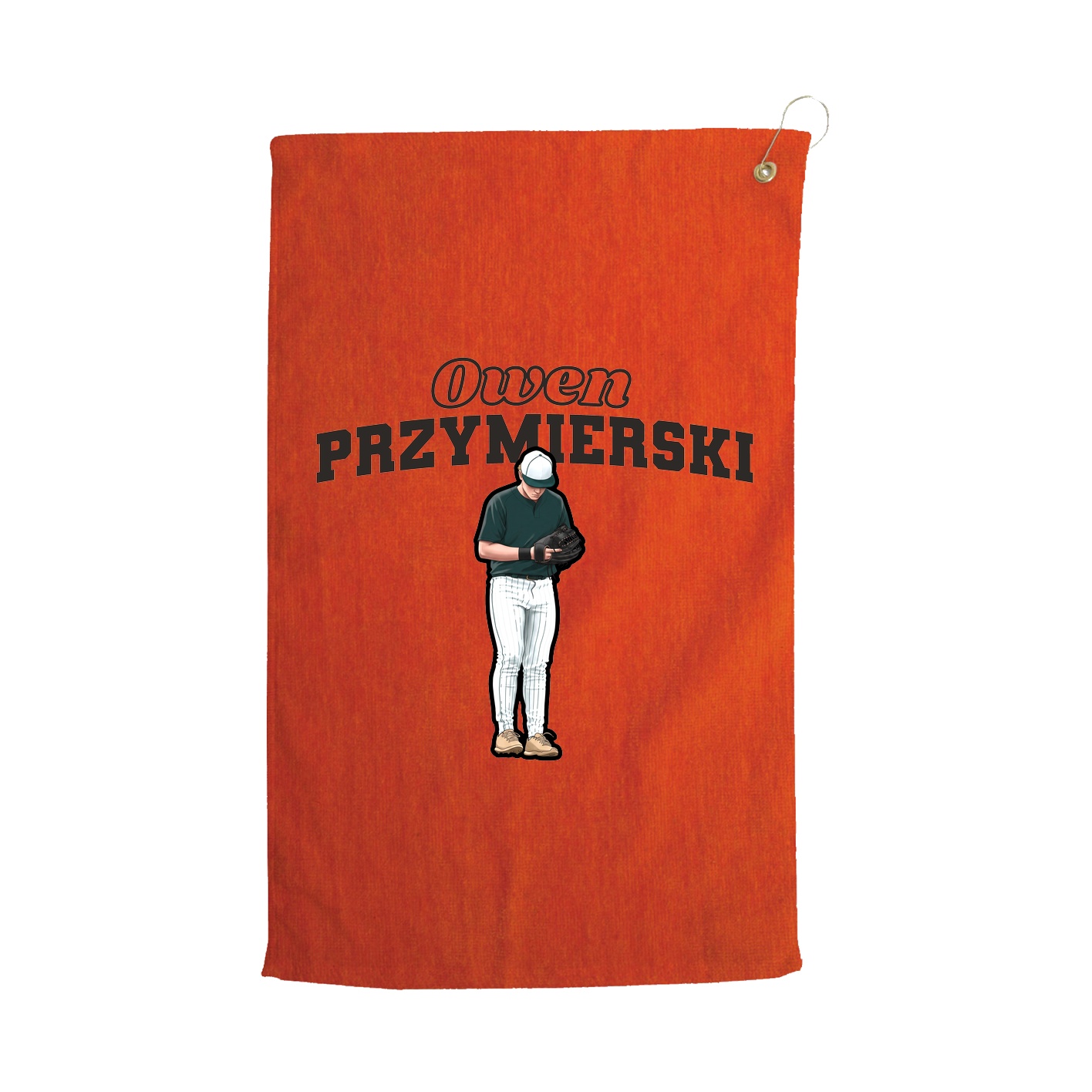 Golf Towel — Name Arch in Orange