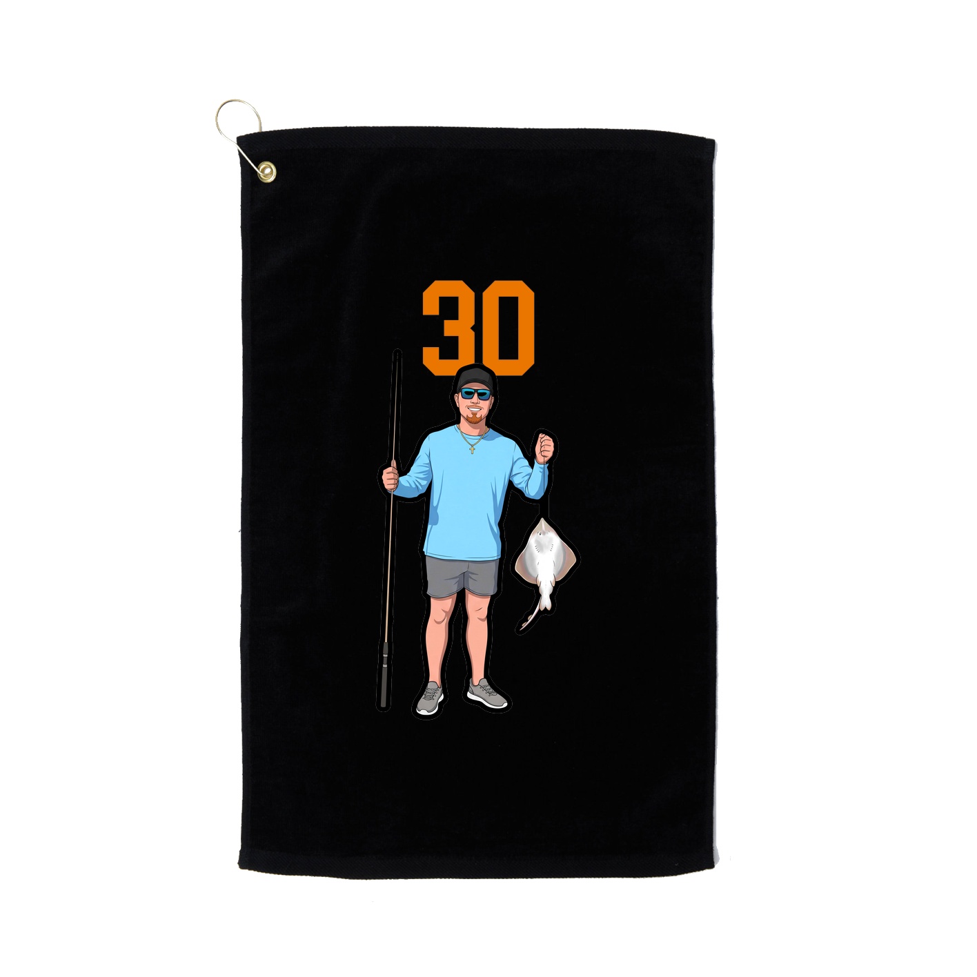 Golf Towel — Number Top in Black