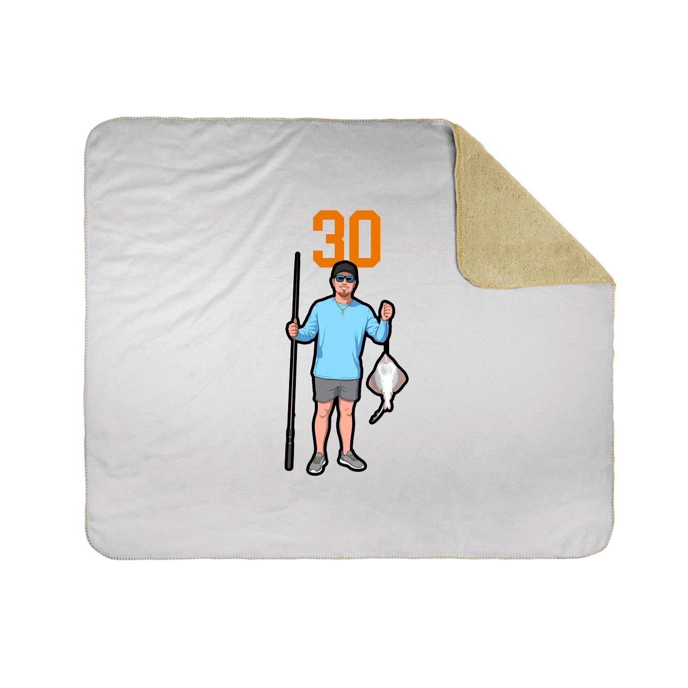 Throw Blanket — Number Top in White