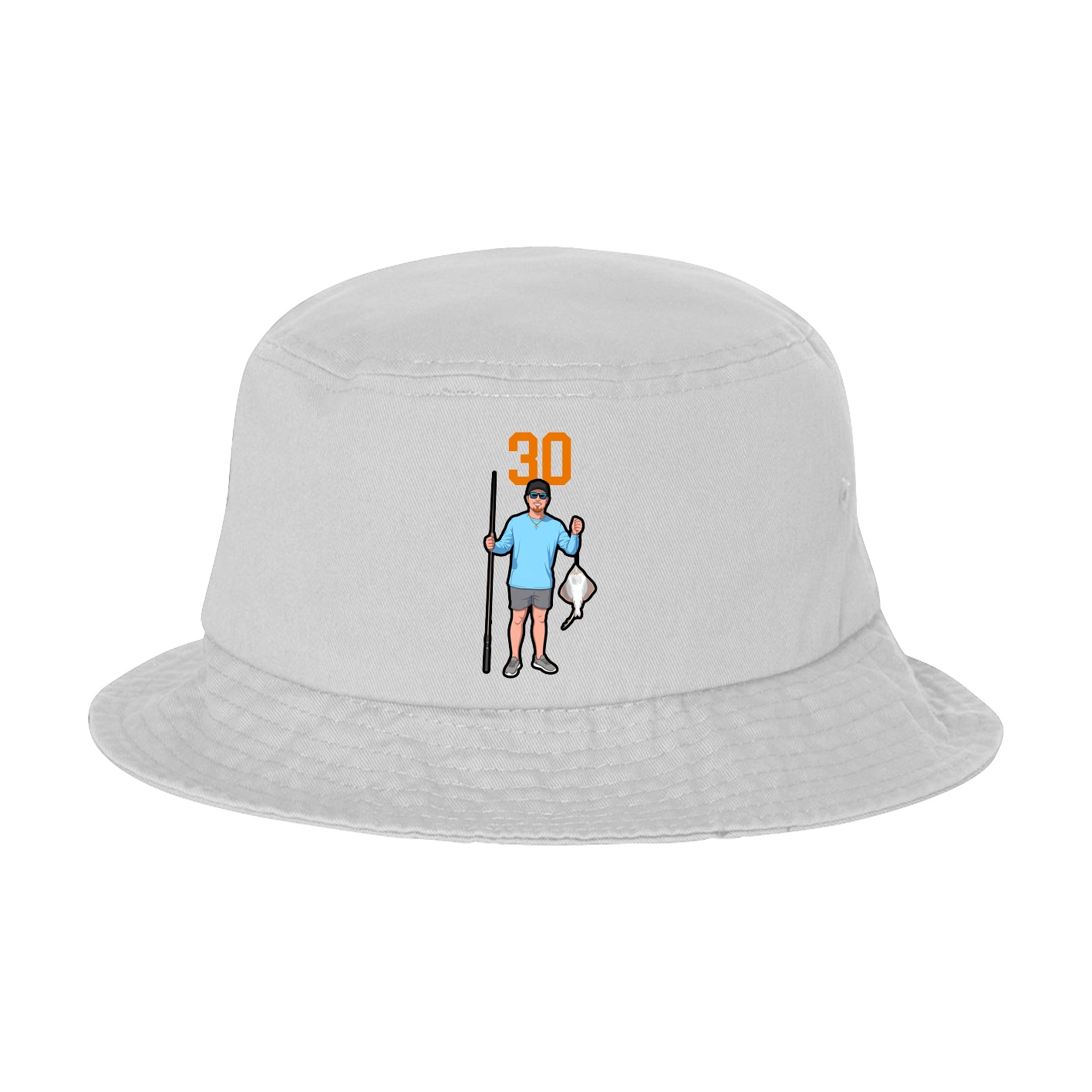 Bucket Cap — Number Top in White