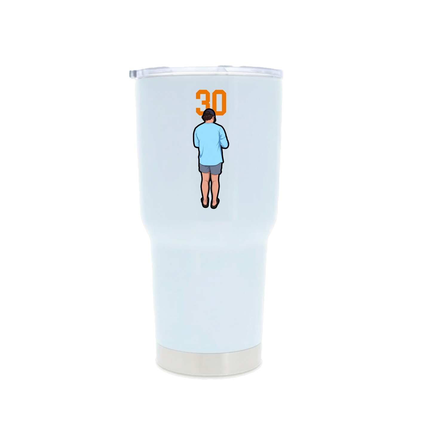 30oz Stainless Steel Tumbler — Number Top in White