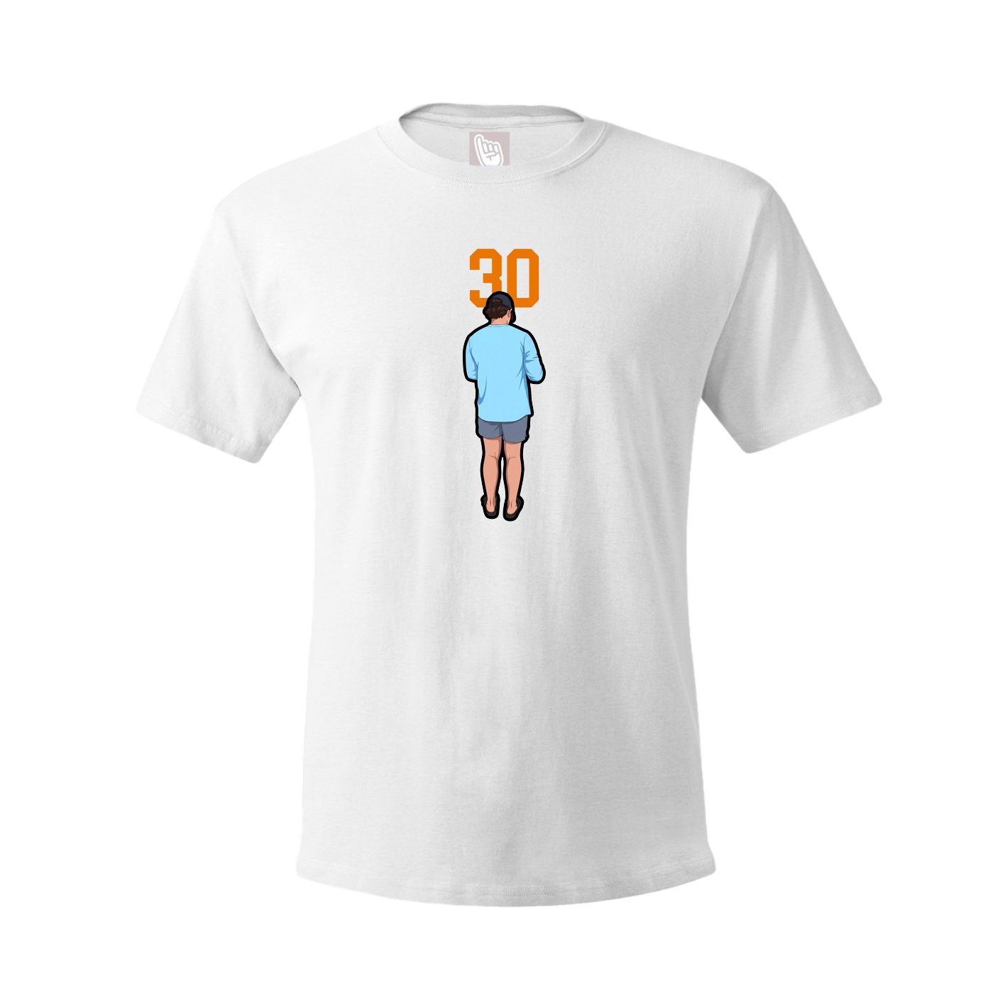 Youth Tee — Number Top in White