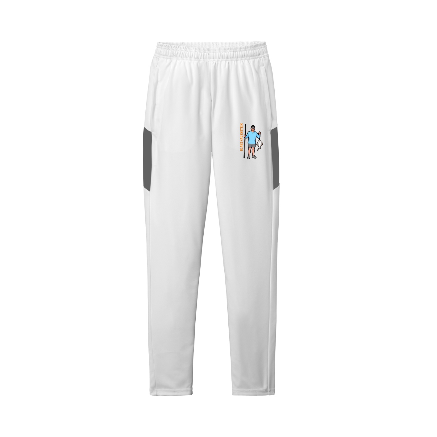 Team Travel Pant — Name Vertical in White/Grey