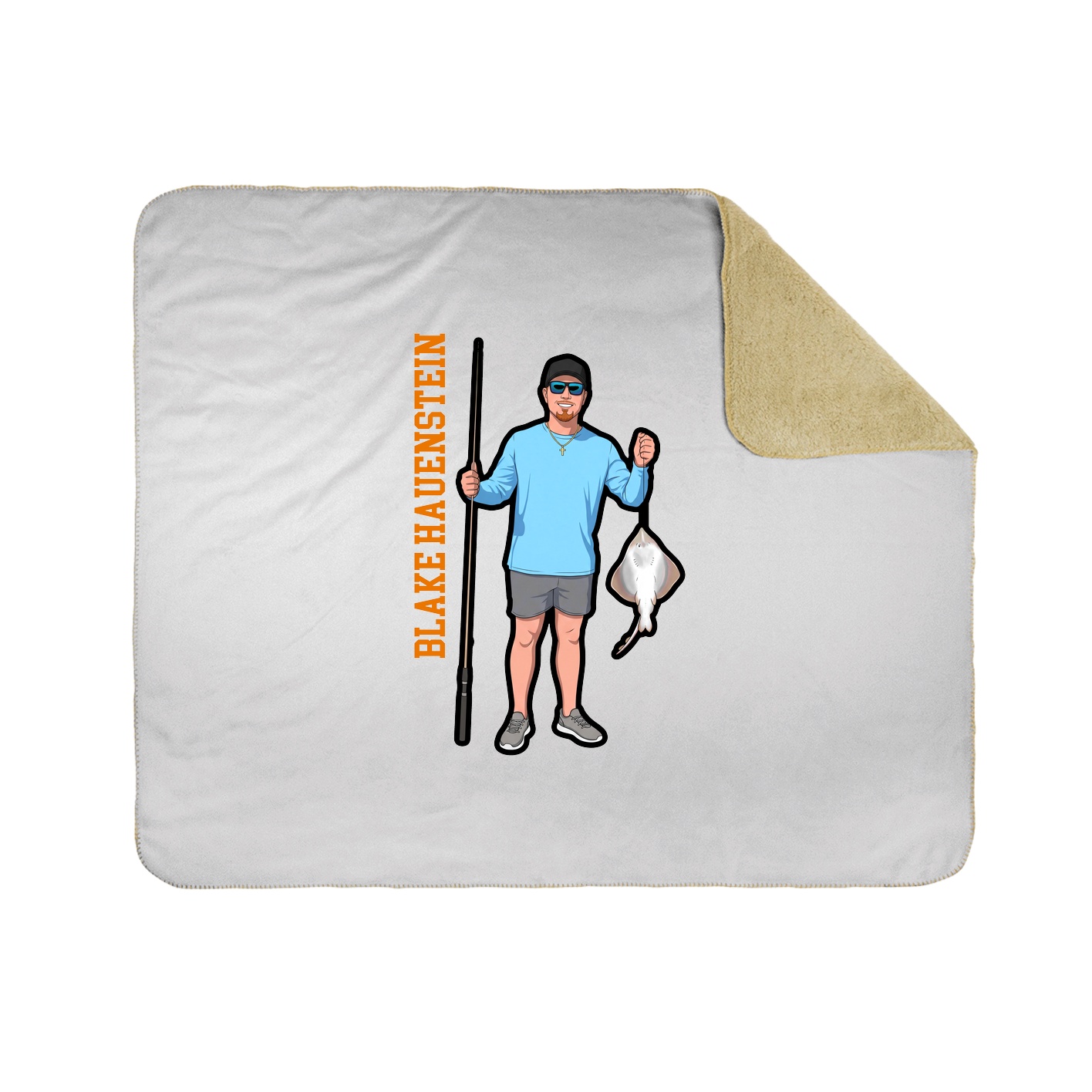 Throw Blanket — Name Vertical in White