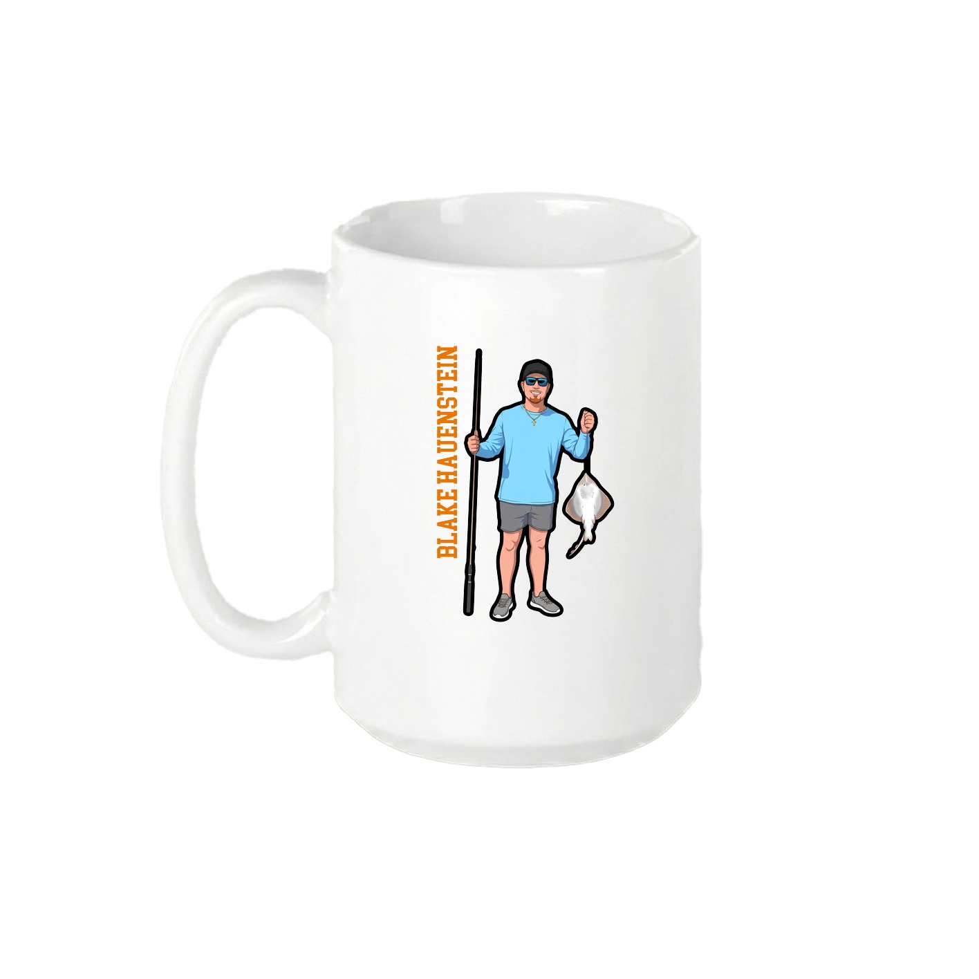 15oz Coffee Mug — Name Vertical in White